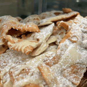 Chiacchiere al pistacchio