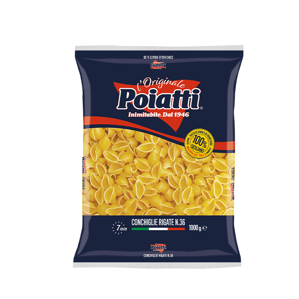 conchiglie rigate_600x600 Conchiglie Rigate n.36 | POIATTI | 1 kg - immagine 1